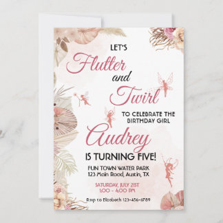 Boho Pixie Girls Geburtstag Einladung