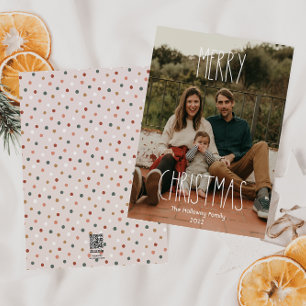 Boho Polka Dot Christmas Classic Full Foto Feiertagskarte