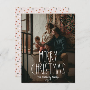 Boho Polka Dot Christmas Full Vertical Foto Feiertagskarte