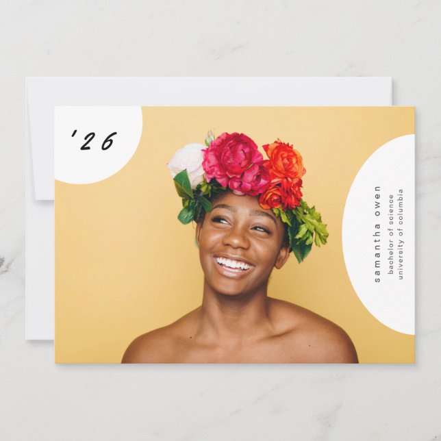 Boho Pop Fun University Hochschulabschluss in zwei Ankündigung (Vorderseite)