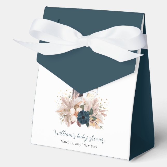 Boho Poppin Champagne Flaschen Babydusche Geschenkschachtel (Vorderseite)