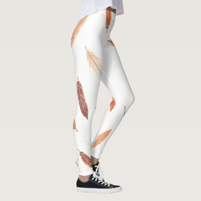 Boho Populäre Federn Luxus-Kollektion Leggings (Rechts)