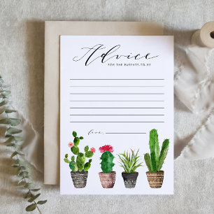 Boho Potted Cactus Advice for the Parents-to-be Hinweiskarte