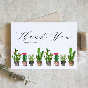 Boho Potted Succulents and Cactus Abschluss Dankeskarte