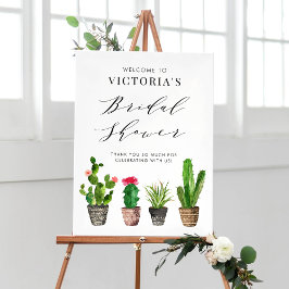 Boho Potted Succulents and Cactus Brautparty Poster