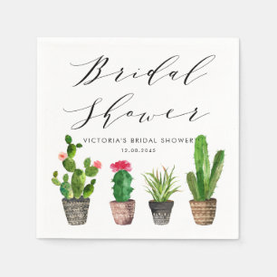 Boho Potted Succulents and Cactus Brautparty Serviette