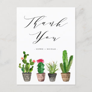 Boho Potted Sukculent und Cactus Wedding Vielen Da Postkarte