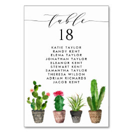 Boho potted Sukculents und Cactus Wedding Seating Tischnummer