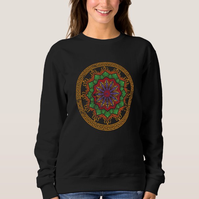 Boho Prana Art Spirituelle Yoga Meditationspilatas Sweatshirt (Vorderseite)