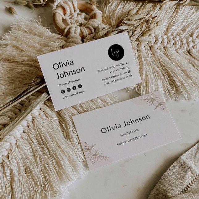 Boho Printable Business Card Vorlage Visitenkarte (Boho Printable Business Card Template)