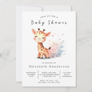Boho Printable Giraffe Baby Dusche Einladung