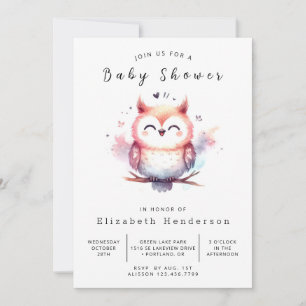 Boho Printable Owl Baby Dusche Einladung