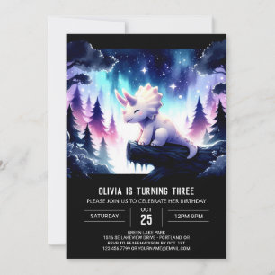Boho Printable Triceratops Geburtstag Einladung