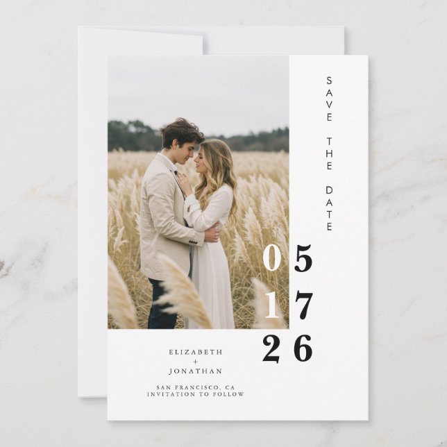 Boho Printable Whimsical Unique Wedding Save The Date (Vorderseite)