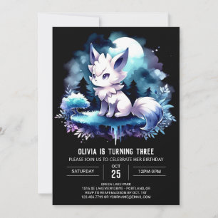 Boho Printable Wolf Birthday Einladung