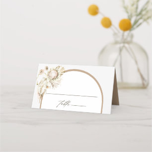 Boho Protea Pampas Grass Floral Wedding Platzkarte