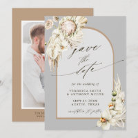 Boho Protea Pampas Grass Gray Wedding Foto