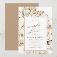 Boho Protea Pampas Grass Watercolor Paare Dusche