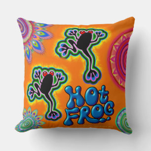 Boho Psychedelic Hot Frog Wire Kissen