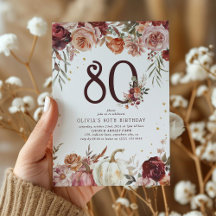 Boho Pumpkin Autumn Bloom 80. Geburtstag