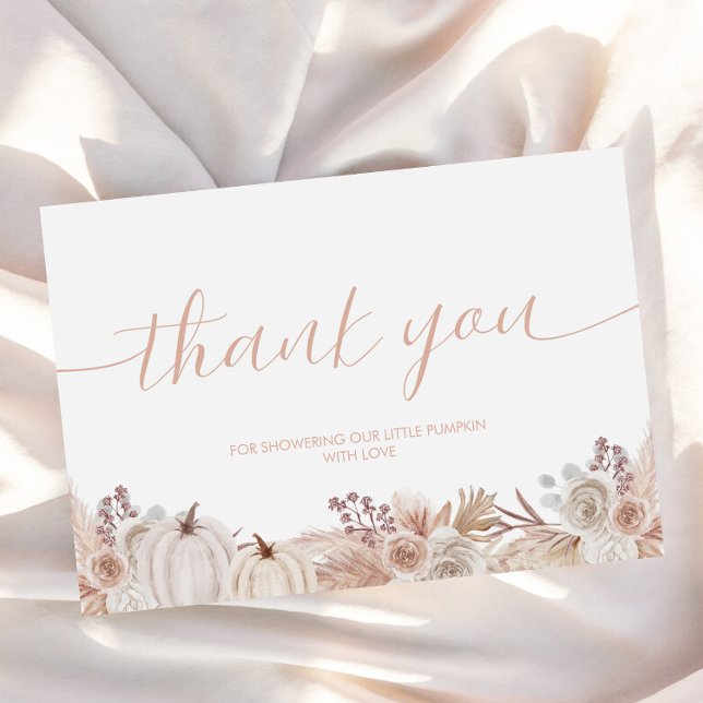Boho Pumpkin Baby Dusche Danke Karte (Von Creator hochgeladen)