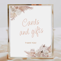 Boho Pumpkin Baby-Duschkarten und Geschenke-Zeiche