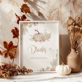 Boho pumpkin Drinks Poster