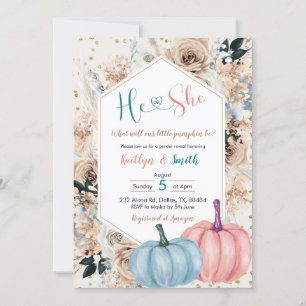 Boho Pumpkin Fall Er oder sie Geschlecht offenbare Einladung