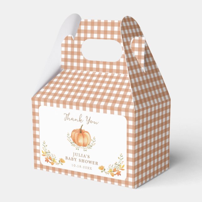 Boho Pumpkin Fall Foliage Baby Dusche Geschenkschachtel (Vorderseite)