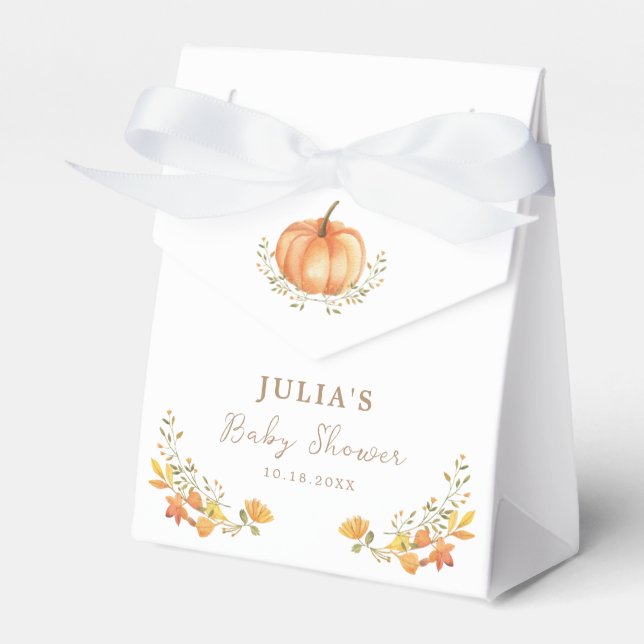 Boho Pumpkin Fall Foliage Baby Dusche Geschenkschachtel (Vorderseite)