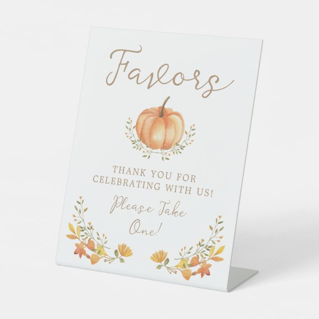 Boho Pumpkin Fall Foliage Favoriten Bitte nimm dir Sockelschild (Vorderseite)