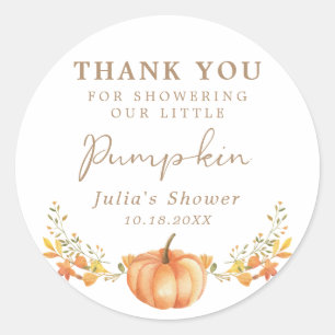 Boho Pumpkin Fall Foliage Vielen Dank Runder Aufkleber