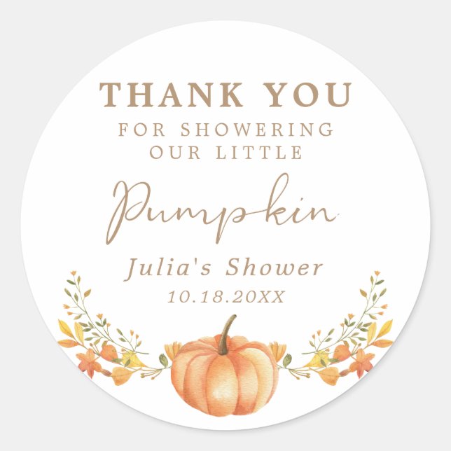 Boho Pumpkin Fall Foliage Vielen Dank Runder Aufkleber (Vorderseite)