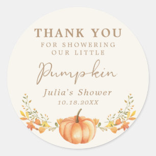 Boho Pumpkin Fall Foliage Vielen Dank Runder Aufkleber