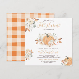 Boho Pumpkin Fall Harvest Party, Fall Community Einladung