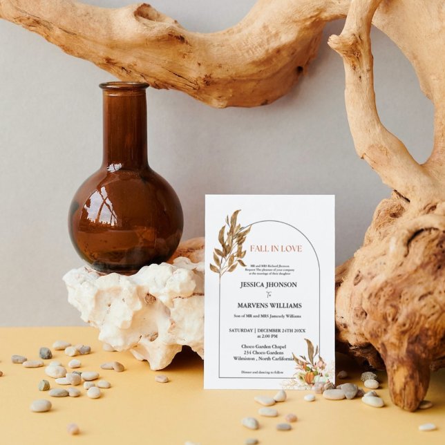 Boho Pumpkin Fall in Liebe Herbsthochzeit Einladung (Von Creator hochgeladen)