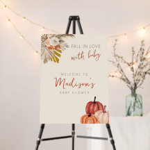 Boho Pumpkin fällt in Liebe mit Baby Welcome Sign