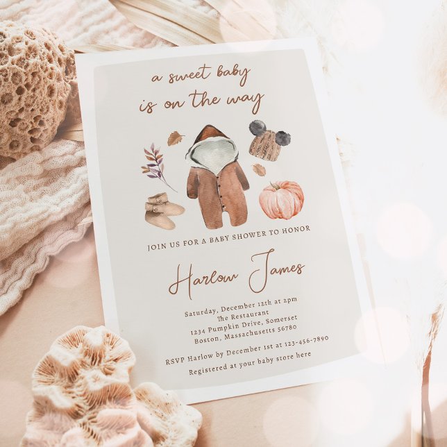 Boho Pumpkin Gender Neutral Autumn Baby Shower Einladung (Von Creator hochgeladen)