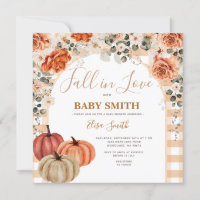 Boho Pumpkin Gingham Fall in Liebe Baby Dusche