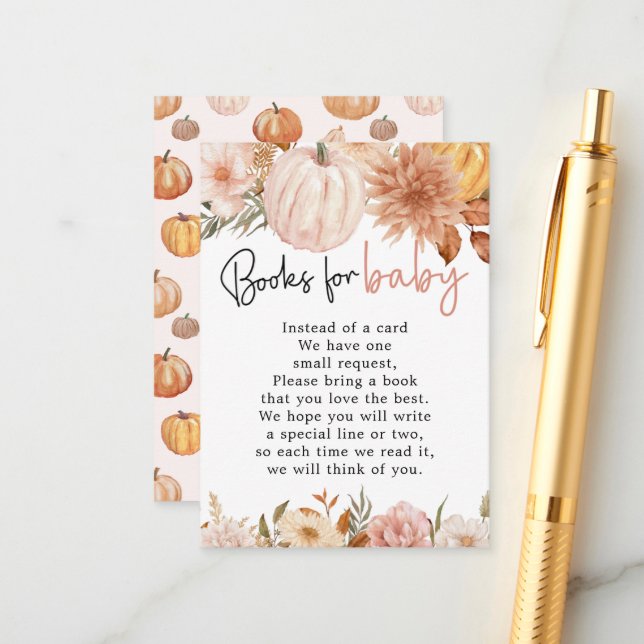 Boho Pumpkin Girl Books for Baby Begleitkarte (Vorderseite/Rückseite Beispiel)
