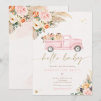 Boho Pumpkin Lieferwagen Truck Pink Girl Babydusch