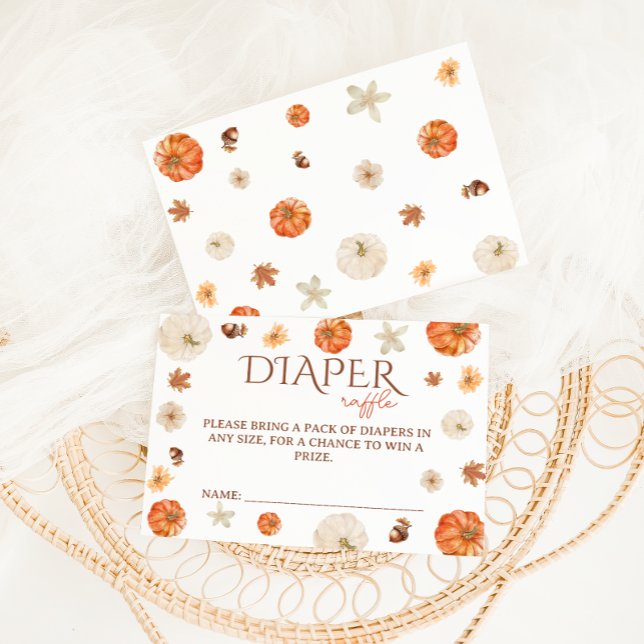 Boho Pumpkin Neutral Niedlich Diaper Raffle Begleitkarte (Von Creator hochgeladen)