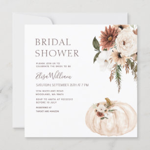Boho Pumpkin Wildblumen Bridal Shower Einladung