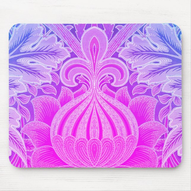 Boho Purple Blue Flower William Morris Mousepad (Vorne)
