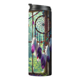 Boho Purple Dreamcatcher in Window Thermosbecher