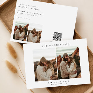 Boho QR Code Foto Wedding Einladung