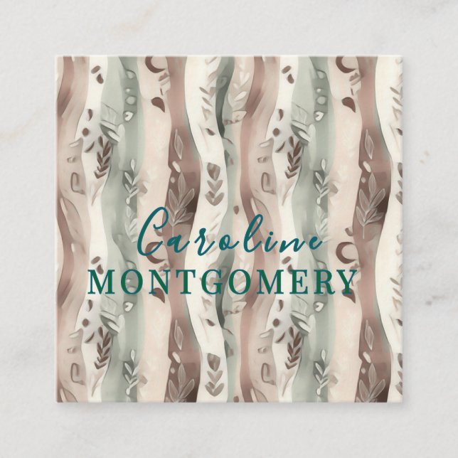 Boho  quadratische visitenkarte (Vorderseite)