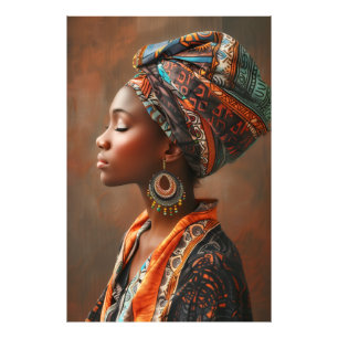 Boho Queen: Afrikanische Dame an der traditionelle Fotodruck