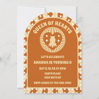 Boho Queen of Hearts Birthday Foto Arch Einladung
