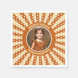 Boho Queen of Hearts Geburtstagsparty Foto Serviette